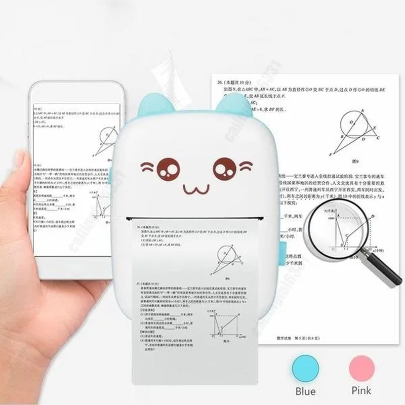 Portable Mini Label Printer Bluetooth Pocket Mini Thermal Printer with Printing Paper Wireless Smart Mini Printer for Mobile Phone IOS Android Inkless Printer for Photo Picture