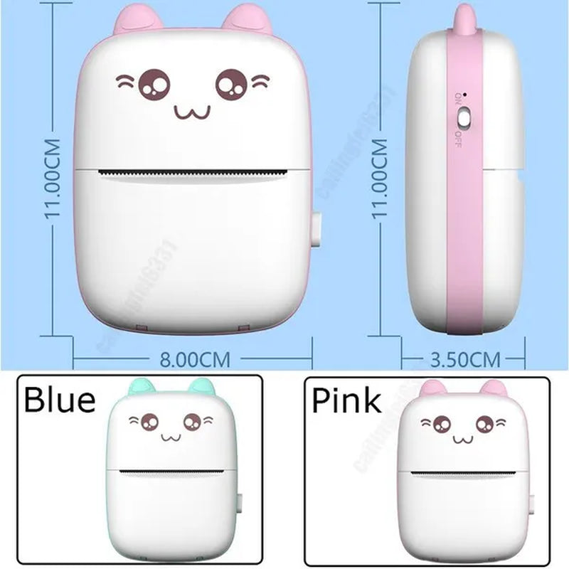 Portable Mini Label Printer Bluetooth Pocket Mini Thermal Printer with Printing Paper Wireless Smart Mini Printer for Mobile Phone IOS Android Inkless Printer for Photo Picture
