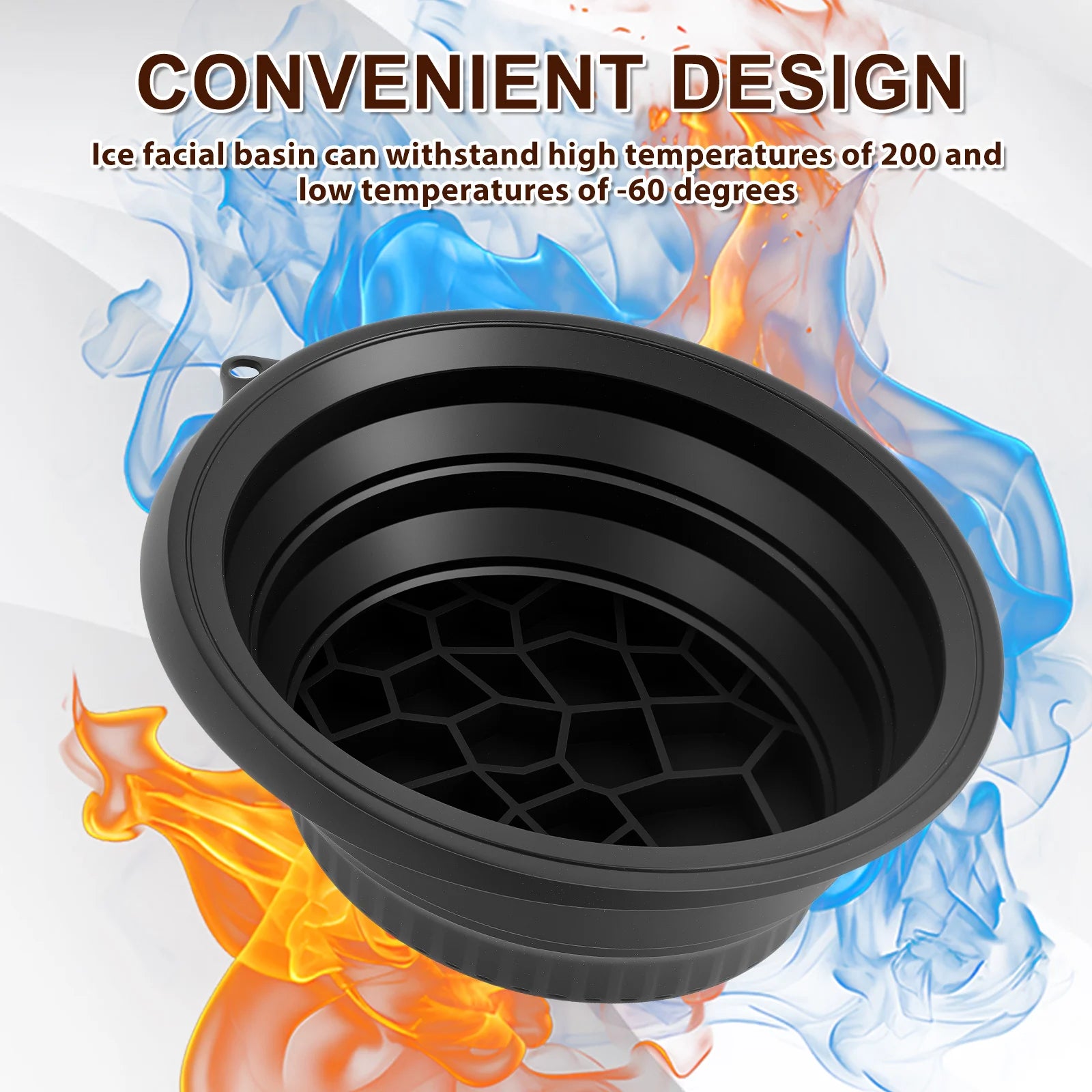 Silicone Face Ice Bath Tray Portable Collapsible Wash Basin Cold Therapy for Facial Puffiness Travel Beauty Bowl Facial Tool
