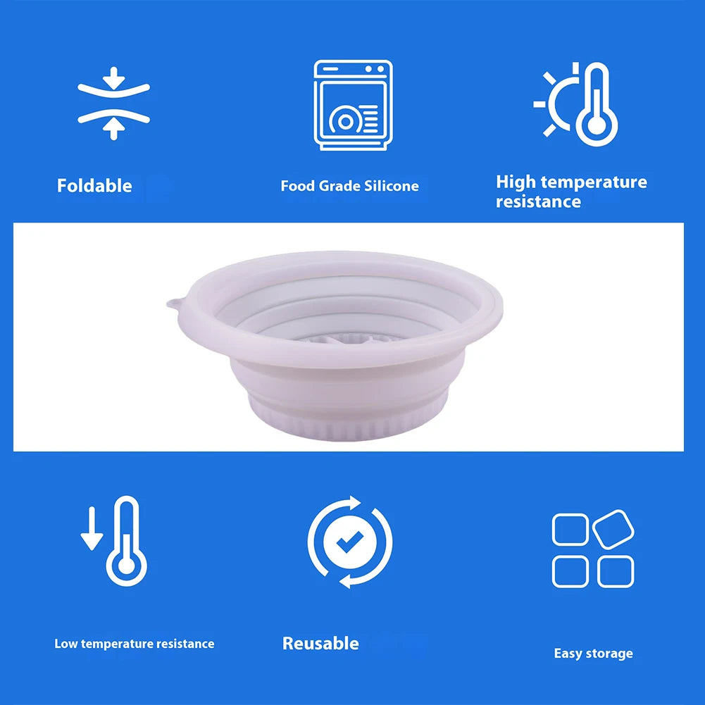Silicone Ice Facial Folding Washbasin with Ice Tray Collapsible Facial Plunge Bowl Face Ice Bath Water Chiller