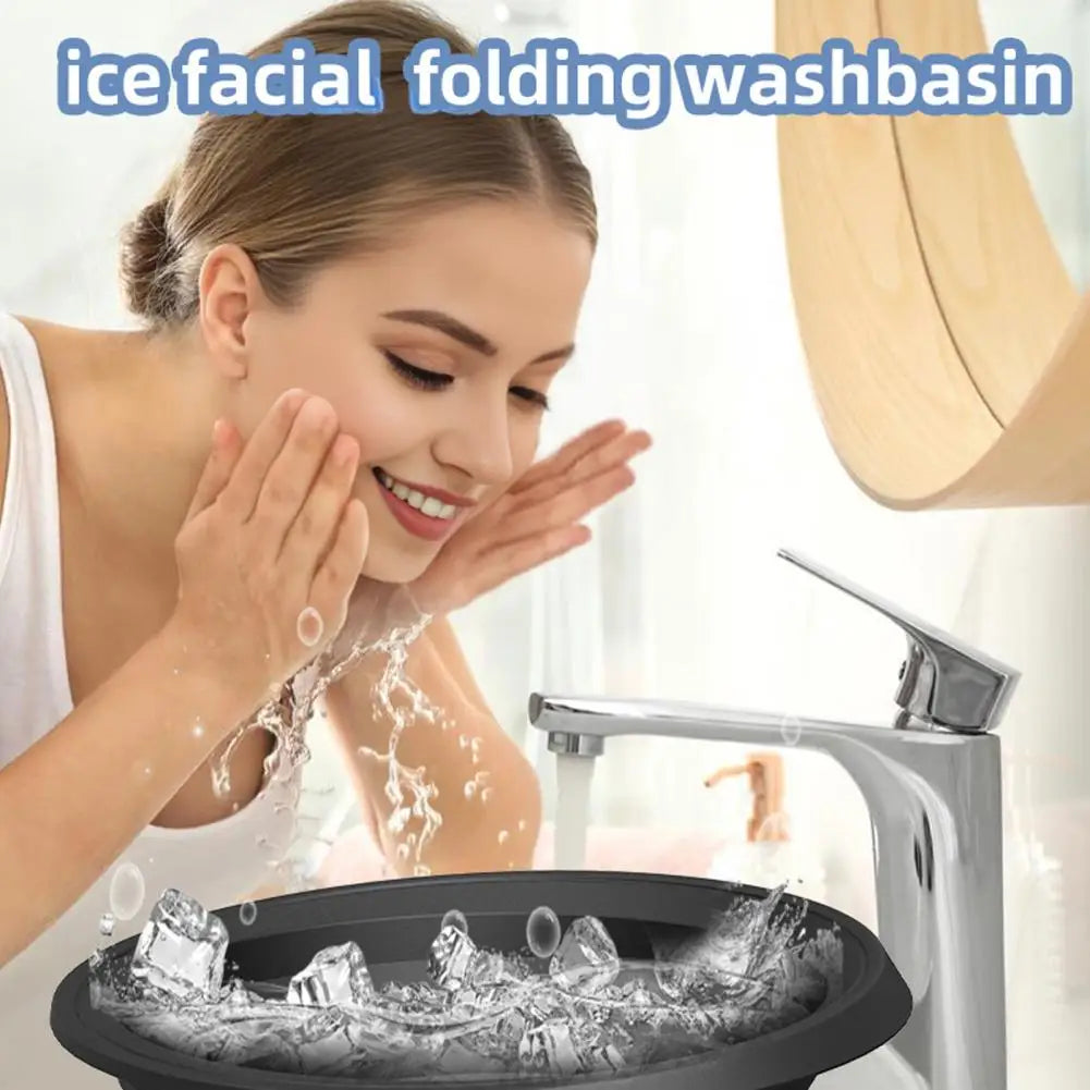 Folding Basin Silicone Facial Ice Bath Bowl Collapsible Silicone Ice Bath Bowl Efficient Washing Basin Silicone Ice Bath Bowl